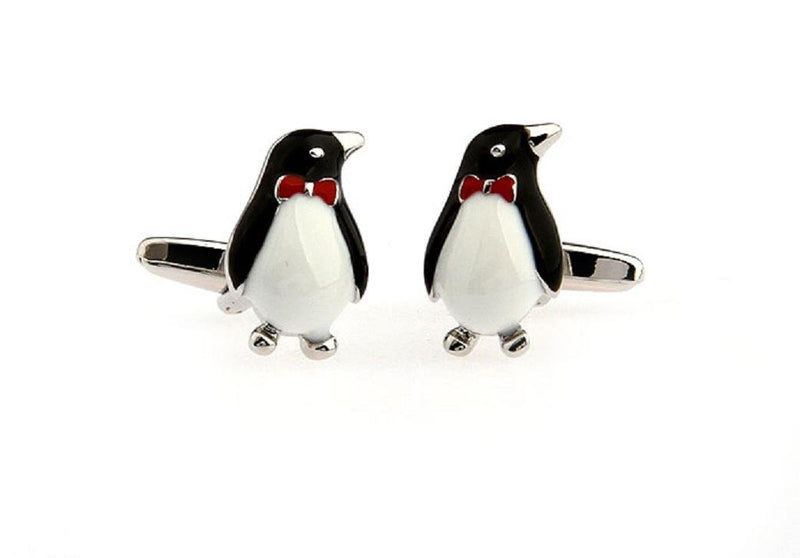 [Australia] - MRCUFF Penguin Formal Pair Cufflinks in a Presentation Gift Box & Polishing Cloth 