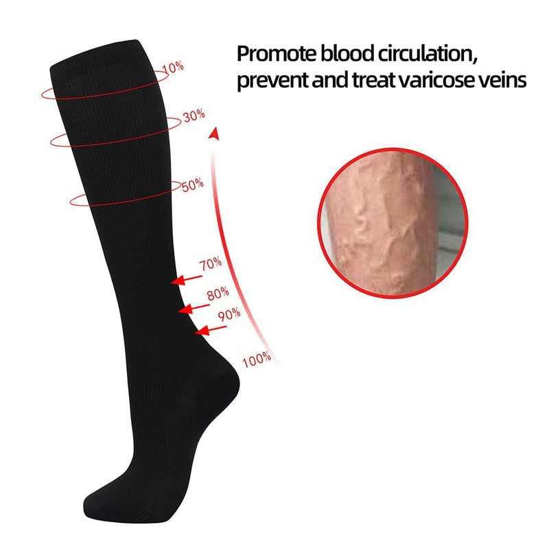 [Australia] - Losvcbcx 7 Pairs Compression Socks for Women & Men 15-20 mmHg is Best Athletic & Medical for Running Flight Travel Nurses S-M Mix -1 