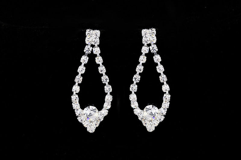 [Australia] - SAMKY Rhinestone Crystal Chandelier Drape Necklace Earrings Set N319 