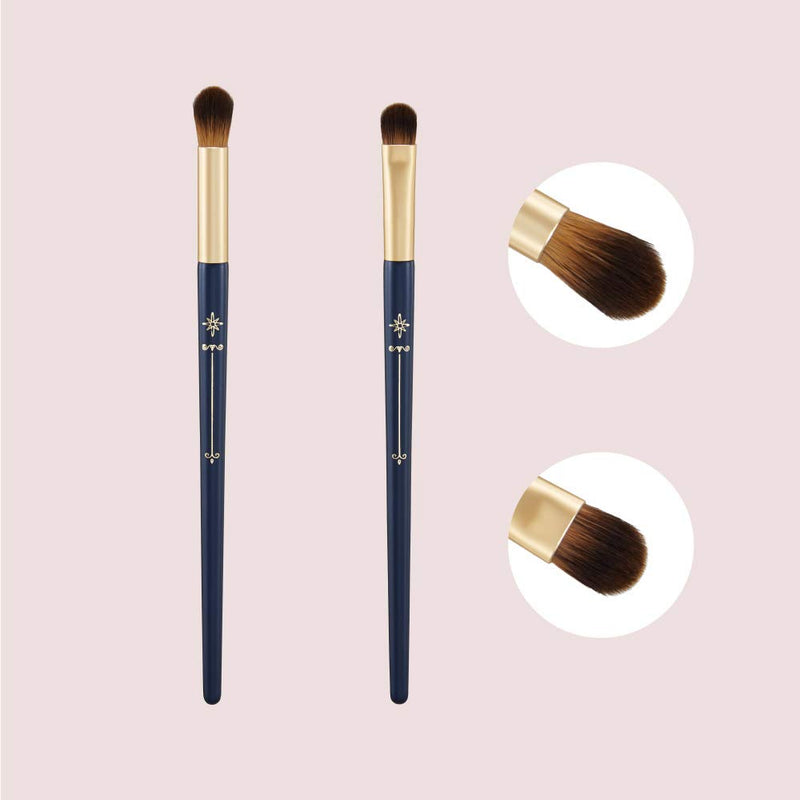 [Australia] - GORGEOUS Eyeshadow Brushes Set-100%Vegan-1 Cut Crease and 1 Blending Brush with Premium Synthetic Bristles for Precision Placement and Diffused Blending - PRO MAKEUP BRUSHES Eyeshadow Brush Set of 2 