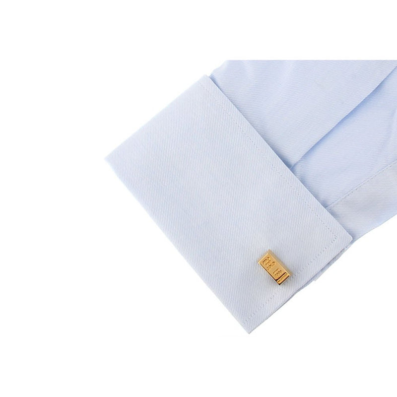 [Australia] - Gold Platted Bullion Bar Cufflinks Cuff Links Money Business Investor Gangster 