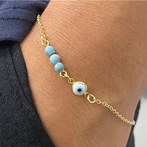 [Australia] - choice of all Dainty Evil Eye Bracelets for Women,14K Gold Evil Eye Chain Bracelet for Girls Bead 