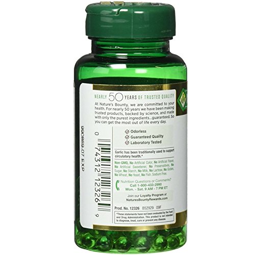 [Australia] - Nature's Bounty Garlic Extract 1000 mg Softgels 100 ea (Pack of 2) 