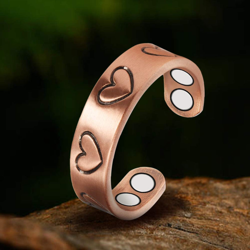 [Australia] - EnerMagiX Magnetic Copper Rings for Women or Men, Copper Ring with 2 Magnets, Adjustable Size, Women's Day Gift for Mom, Wife 