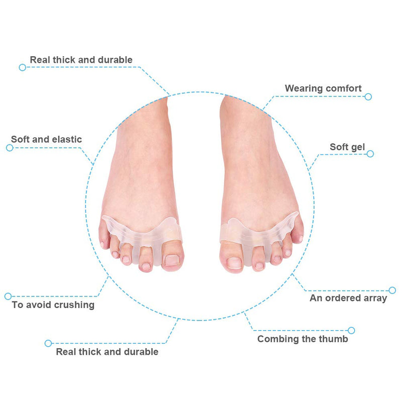 [Australia] - Soft Silicone Gel Toe Separator for Hallux Valgus Bunion Relief Gel Bunion Protectors Suitable for Men or Women 