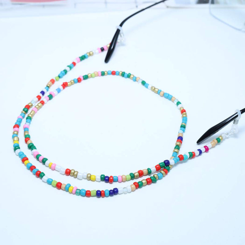 [Australia] - TseanYi Boho Rainbow Bead Glass Chain Colorful Beads Eyeglass Holder Chain Sunglass Chain Necklace Eyewear Retainer Reading Glasses Strap Chain Accessories for Women and Girls (Opaque) 