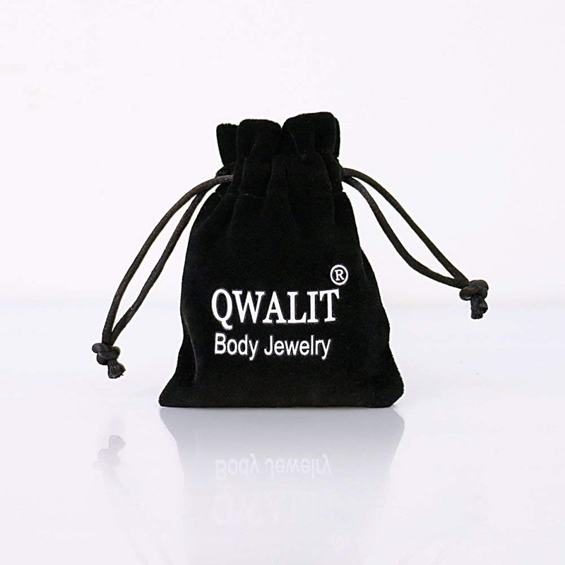 [Australia] - QWALIT Clip on Belly Button Rings Fake Belly Rings Non Piercing Fake Belly Button Ring Fake Navel Ring Dangle Butterfly 