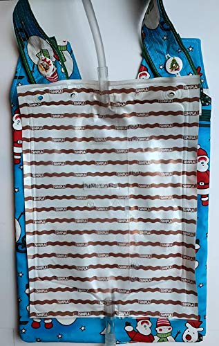 [Australia] - 100% Cotton Catheter Night Bag Holder with Handle. Cover for a Catheter Night Bag. Festive Season Pattern. 