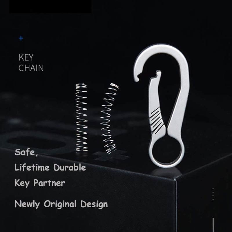[Australia] - FEGVE Titanium Key Chain with Key Ring,Carabiner Car Key Chains for Men and Women Tai-a 