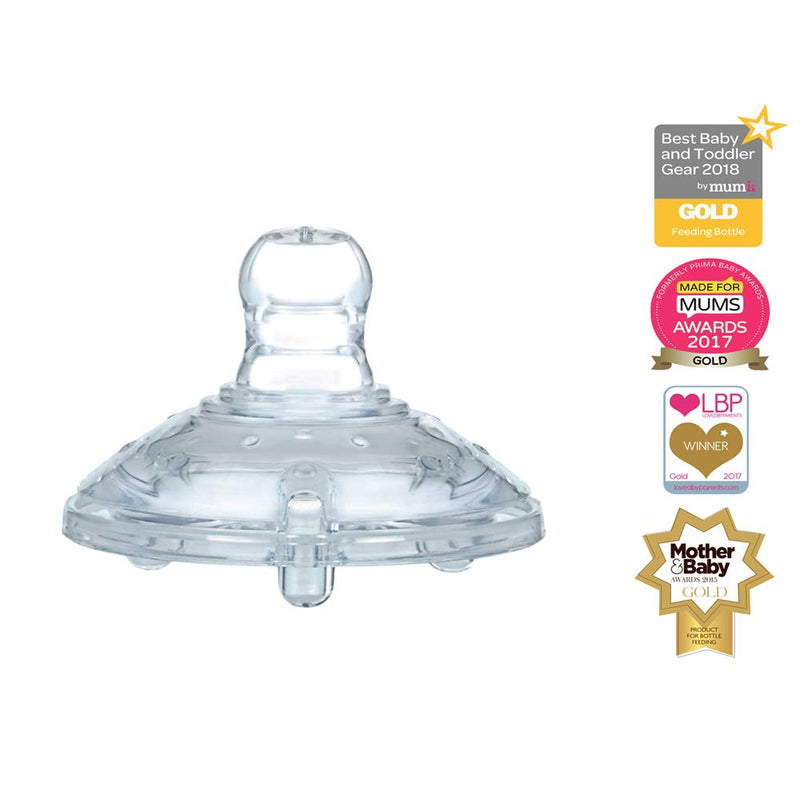 [Australia] - Nuby Fast Flow Anti-Colic Bottle Teats, Easy Latch, Soft Flex Silicone, Breast Like Teats, Pack of 2 