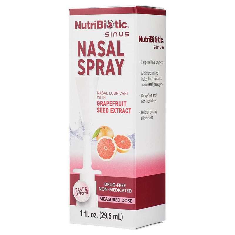 [Australia] - NutriBiotic Nasal Spray 1 Fl Oz | Nasal Lubricant with Grapefruit Seed Extract & Sodium Chloride | Help Flush Irritants from Nasal Passages | Convenient Measured Dose Pump | Drug-Free & Non-Medicated 