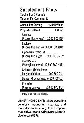[Australia] - Flora - Enzyme Blend of Seven Vegetarian Enzymes, Supports Optimal Digestion of Proteins, Fast, Carbs, Fiber and Complex Sugars, Provides Relief from Lactose Intolerance, 60 Vegetarian Capsules 60 Count (Pack of 1) Standard Packaging 