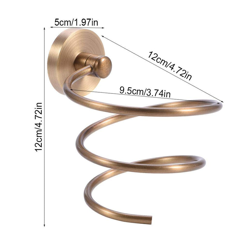 [Australia] - Hair Dryer Holder Antique Wall Mount Solid Brass Blow Dryer Holder Storage Rack Bathroom Organizer Shelf Stand for Washroom Barbershop 