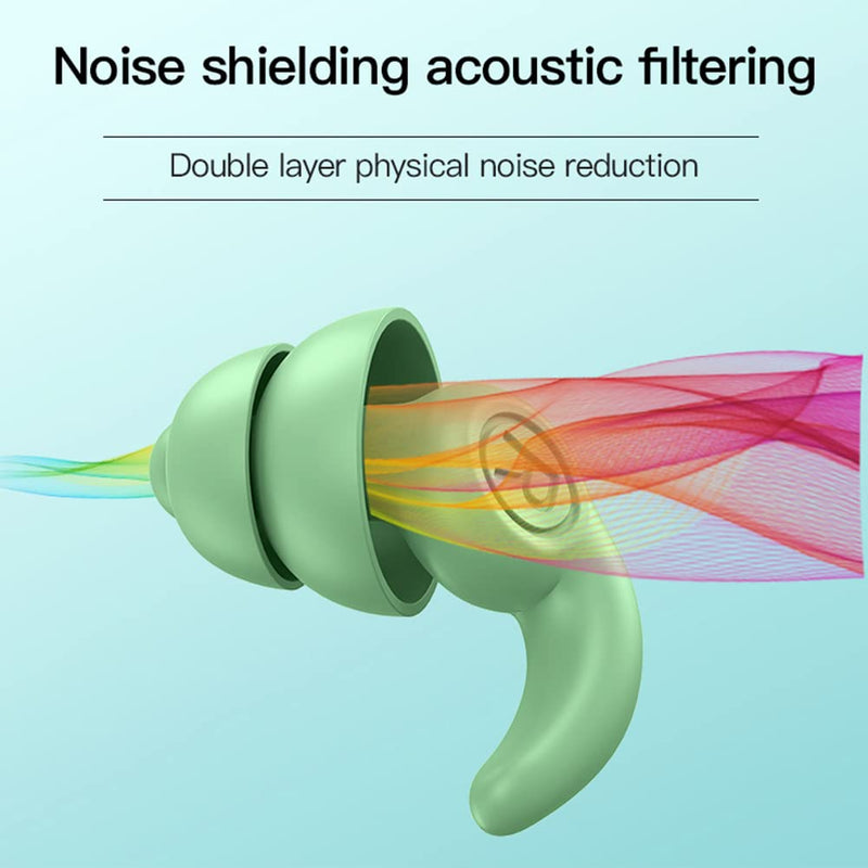 [Australia] - Super Soft Silicone Noise Reduction Earplugs Reusable Hearing Protection in Flexible Silicone for Sleep, Noise Sensitivity & Flights (Blue) Blue 