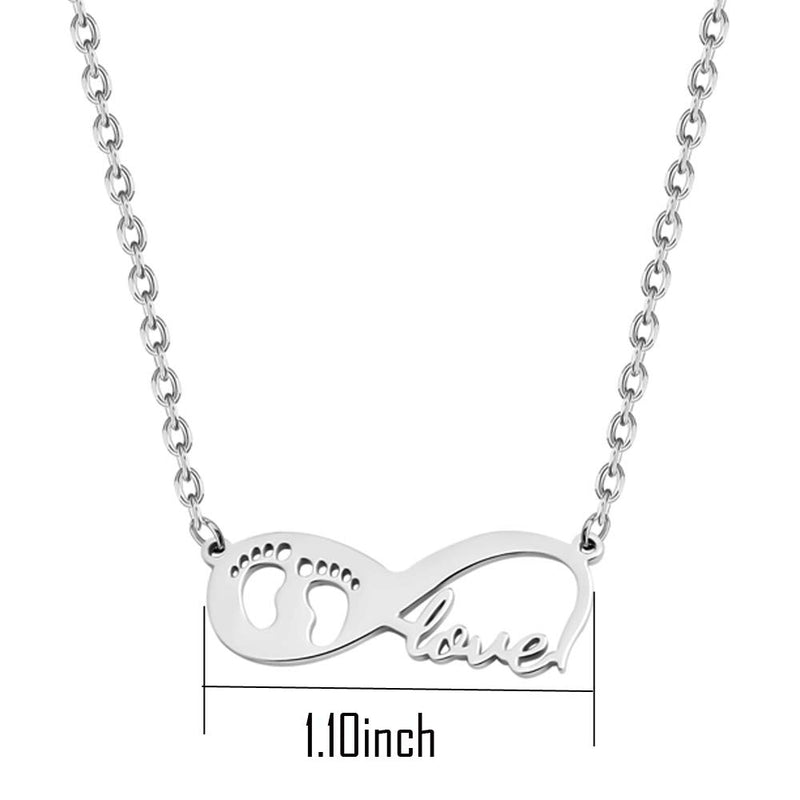 [Australia] - Baby Feet Love Infinity Necklace New Mom Necklace Gift for Your Friend Family necklace s 