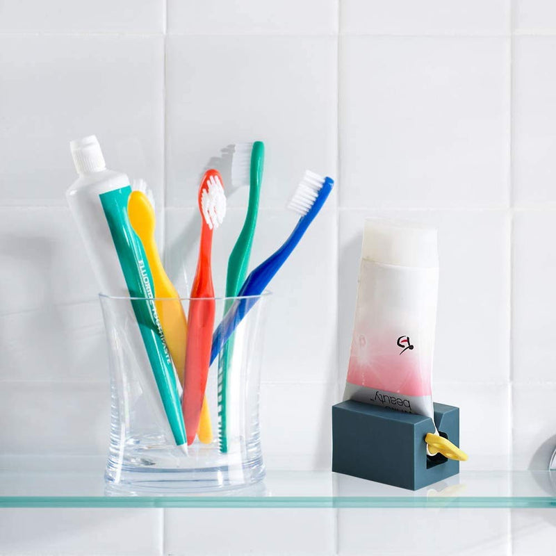 [Australia] - BOBOZHONG Toothpaste Squeezer,4Pcs Rolling Tube Toothpaste Squeezer Toothpaste Seat Holder Stand Rotate Toothpaste Dispenser for Bathroom 