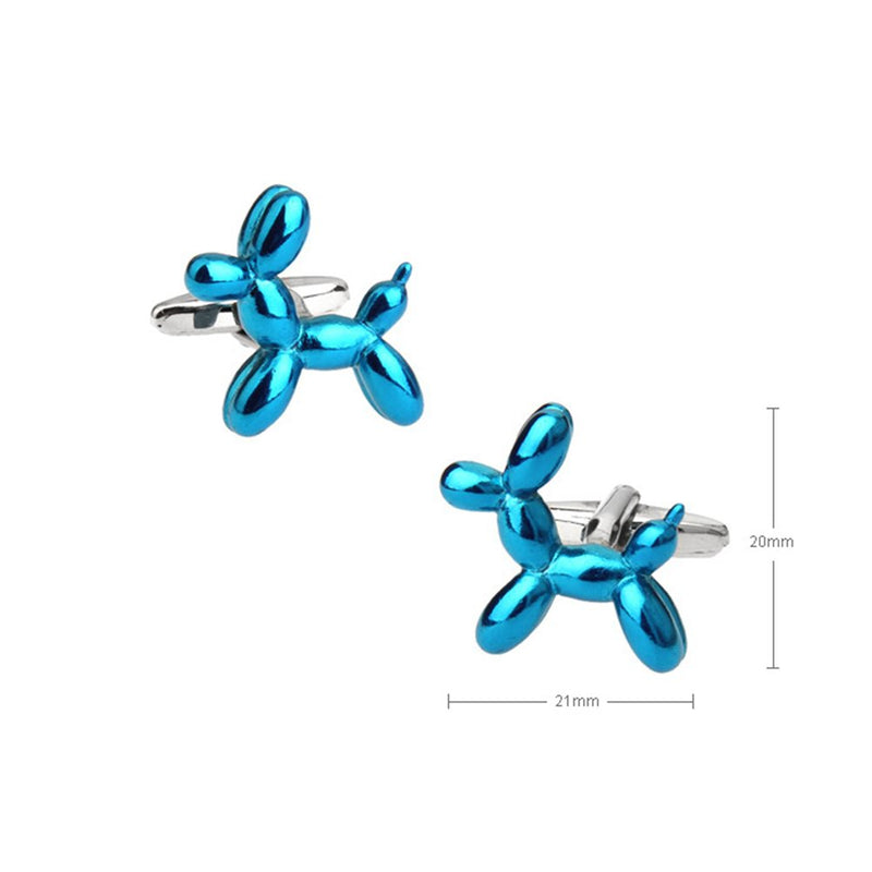 [Australia] - 3D Balloon Dog Cufflinks Toy Cuff Links Blue 