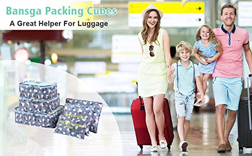 [Australia] - Packing Cubes Travel Organizers Luggage Compression Pouches-6 Sets Travel Accessories(Blue Flower) Blue Flower 