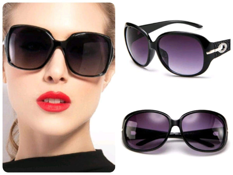 [Australia] - Oversized Sunglasses Women Elegant Butterfly Ladies Black Vintage Eyewear 