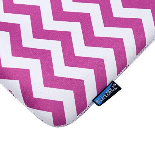 [Australia] - Bluecell Hot Pink Color Chevron Water-resistant Neoprene Curling Iron Holder Flat Iron Curling Wand Travel Cover Case Bag Pouch 15 x 5 Inches 