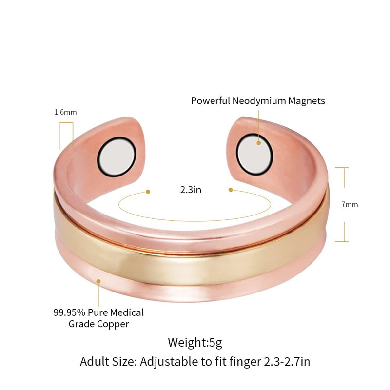 [Australia] - EnerMagiX Pure Copper Magnetic Rings for Women, Magnetic Rings, Birthday Rings Gift for Mom, Wife, Daughter, Women’s Day Gift(CPR-0948S) 