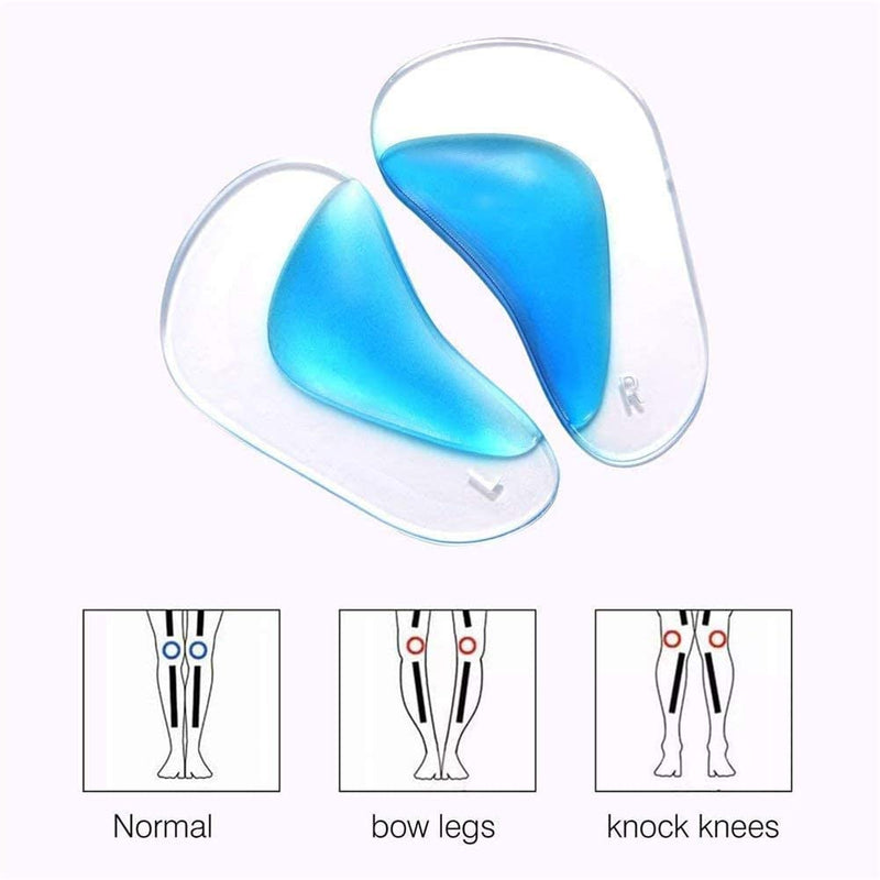 [Australia] - 2 Pairs Gel , Silicone Orthopedic Flat Feet Orthotic, Insoles Plantar Fasciitis Shoe Arch Support Gel High Heel Inserts Cushion Pads for Women Men (Blue) 