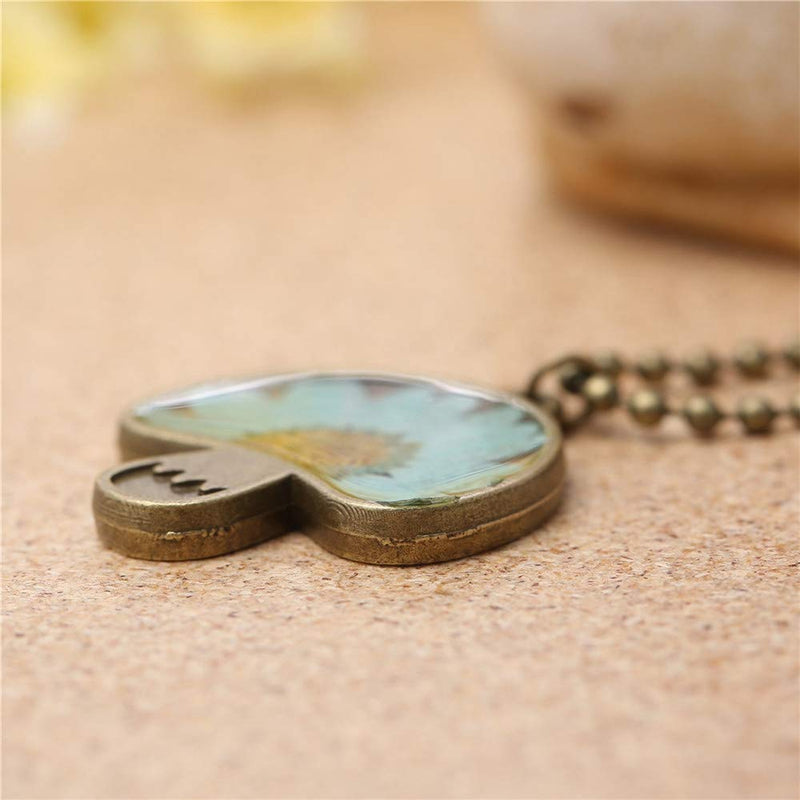 [Australia] - Retro Vintage Dry Flower Transparent Resin Dry Flower Pendant Statement Cocktail Party Necklace Mushroom 