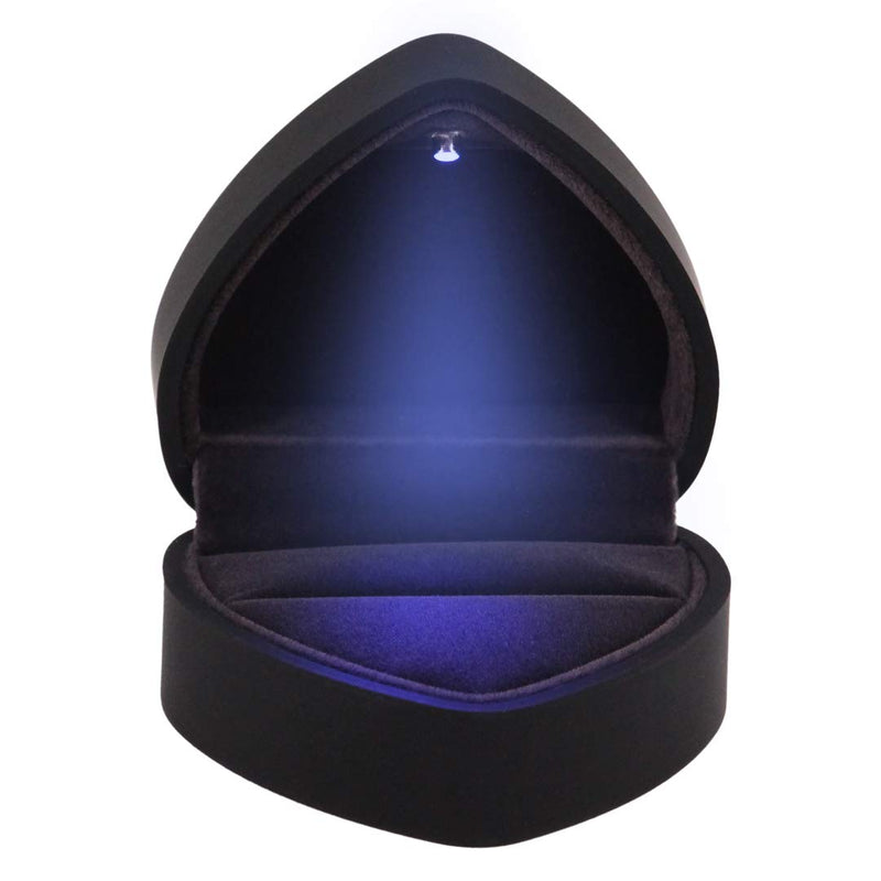 [Australia] - Naimo Engagement Ring Box Earrings Coin Jewelry Ring Box Case with LED Lighted up for Proposal Engagement Wedding Gift Black 
