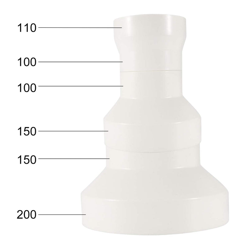[Australia] - Hon&Guan Duct Adapter, 6'' to 4'' Ducting Reducer Increaser Connector for Ventilation Systems (150 to 100) 6" to 4" 