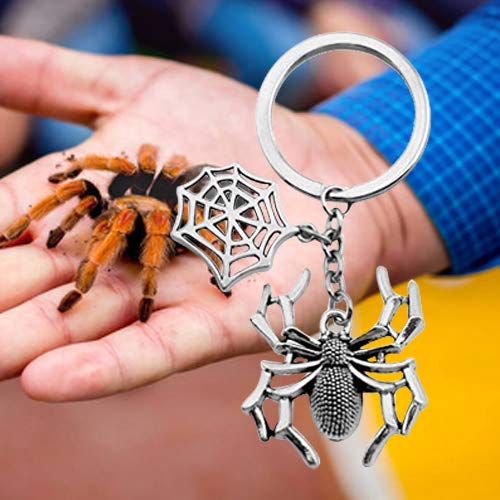 [Australia] - bobauna Vintage Spider and Web Charm Keychain Spider Jewelry Spider Web keychain 