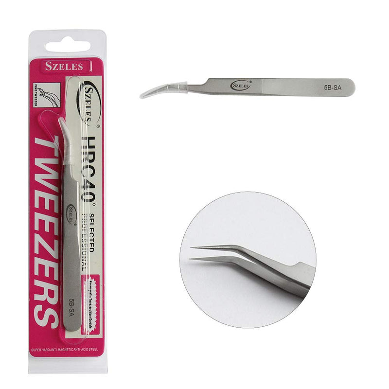 [Australia] - Szeles Vetus Volume Tweezers Stainless Steel Ultra Rigidity Curved Curved Pro Beauty Eyelash Extension Tool （5B-SA） 