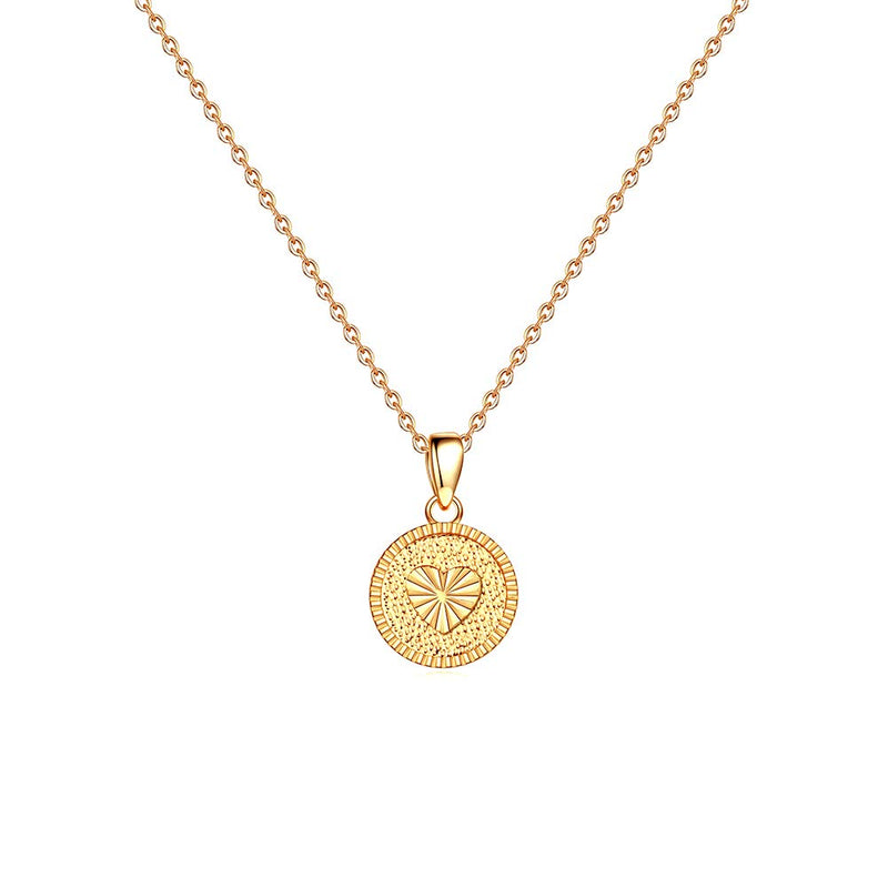 [Australia] - IEFSHINY Heart Initial Necklace for Women - 14K Gold Filled Dainty Heart Pendant Initial Letter Necklaces, Handmade Engraved Alphabet Monogram Necklaces Jewelry Gift Idea for Women Teen Girls A-disc 
