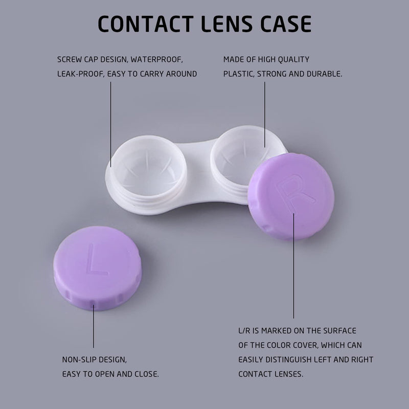 [Australia] - BEIIEB 6 Pcs Contact Lens Case with 2 Kit Tweezers and Mounting Stick; 2 Empty Bottles with Contact Lens Container L&R Marked for Home, Travel, blue, Fashion 