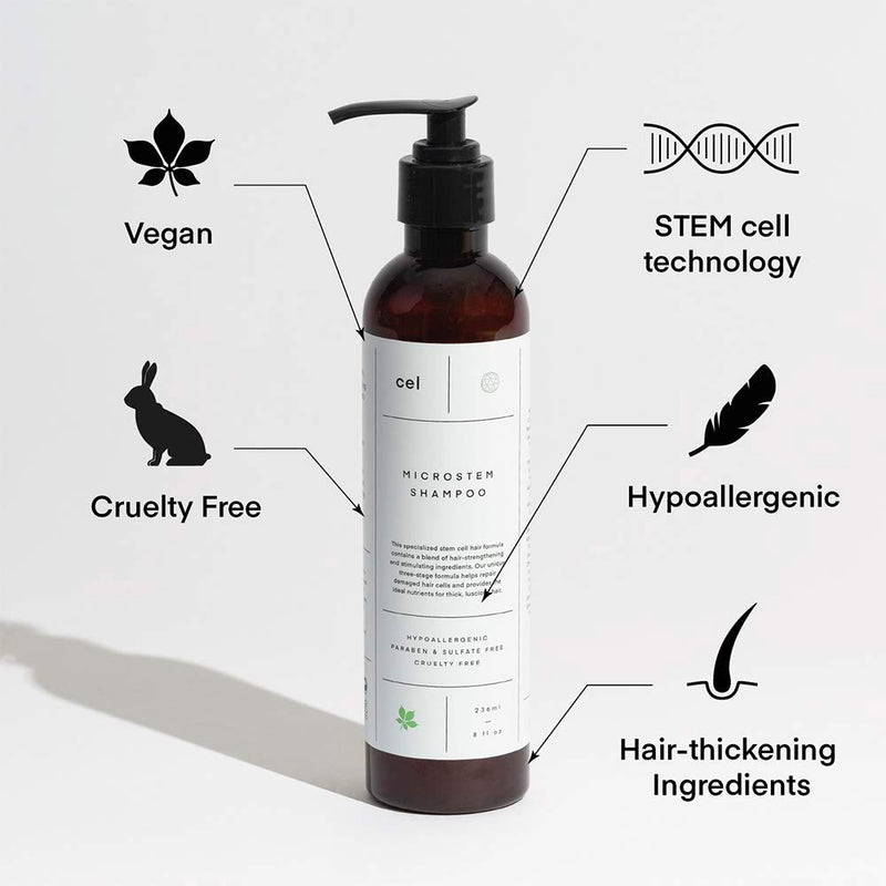 [Australia] - Cel Microstem Natural Hair Thickening Conditioner (8 fl oz) – Stem Cell Extract Anti Thinning Conditioner – Professional Grade Biotin – Sulfate & Paraben Free - Suitable for Men & Women 