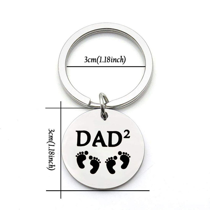 [Australia] - CHOORO Parents of Twins Keychain Twin Mom/Dad Keychain Dad/Mom of Twins Gift dad of twins keychain 