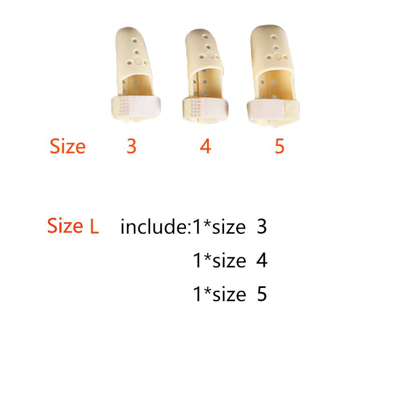 [Australia] - Thinvik [2 Piece Plastic Mallet Dip Finger Support Brace Splint Joint Protection Injury L Pack(Size3-4-5) 