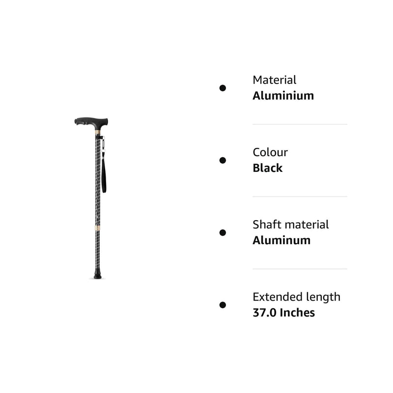 [Australia] - OOCOME LED Light Aluminium Walking Stick With Rubber Ferrule Adjustable Walking Cane for Men Women Arthritis Seniors Disabled and Elderly 