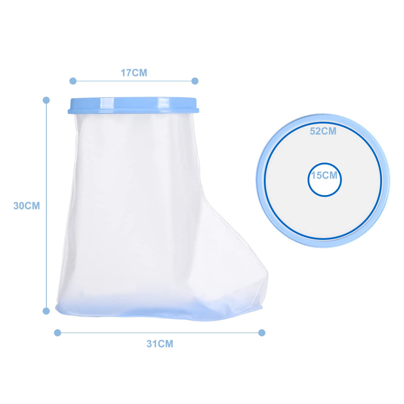 [Australia] - Fasola Foot Cover for Shower, Non-Slip Waterproof Ankle Cast Protector for Toe, Ankle, Reusable Inflatable Cast Bag Keep Foot Dry S 