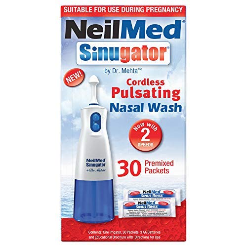 [Australia] - NeilMed Sinugator Cordless Pulsating Nasal Wash Kit with One Irrigator, 30 Premixed Packets and 3 AA Batteries 