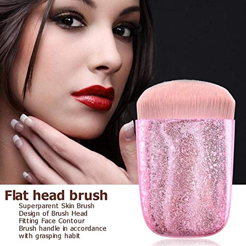 [Australia] - Prime Deals Day Deals 2020-Bling Glitter Diamond Makeup Brush Soft Nylon Bristles Premium Flat Head Plastic Frosted Handle Kabuki Makeup Brush for Liquid Foundation Brushes Women Gifts (Pink) Pink 