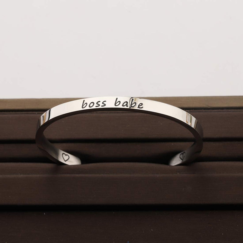 [Australia] - CHOORO Boss Babe Bracelet Gift for Boss Best Boss Ever Boss Jewelry Bosses Day Boss Gift Girl Boss Bracelet Lady Boss Gift for Her Valentine Gift boss Babe cuff 