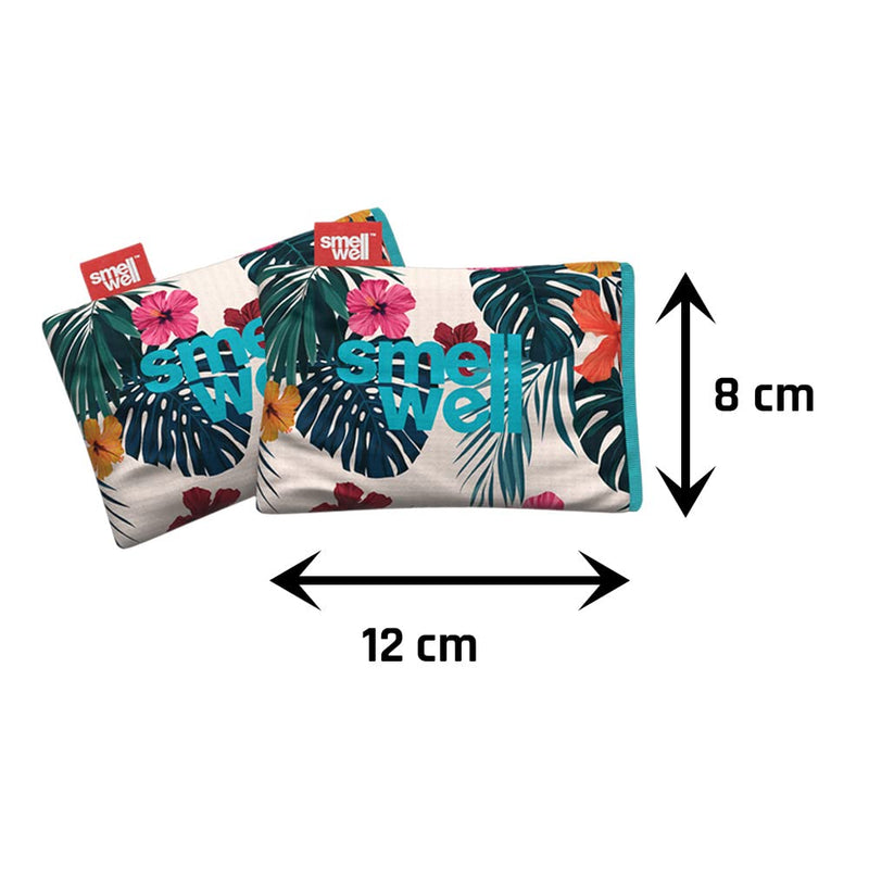 [Australia] - SmellWell Odour Eliminating Air Purifying Bags (2 Pack | 100g) Activated Bamboo Charcoal Air Freshener for use from Gym to Car to Home (Hawaii Floral, Original) 