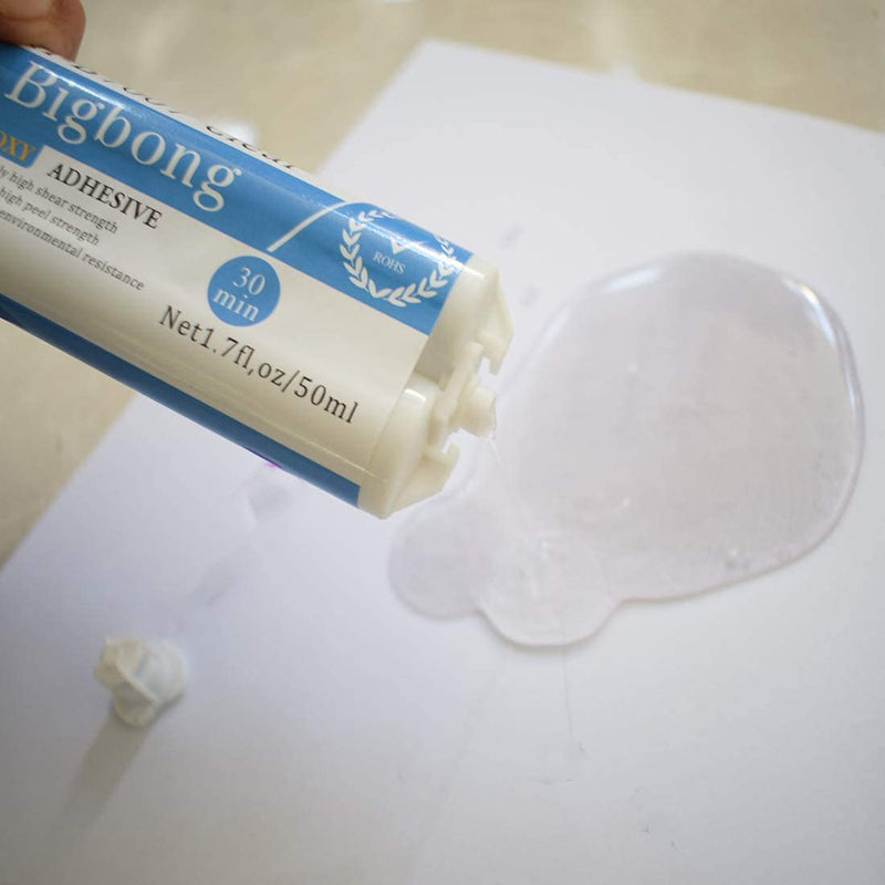 [Australia] - 50ml 1:1 Epoxy Resin AB Glue Epoxy Glue Transparent for Bonding Fixing Metal Ceramics Wood Glass Plastic & 2pcs 1:1 Mixing Nozzles 