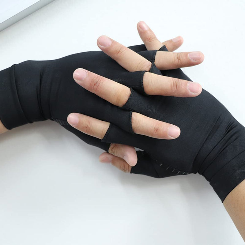 [Australia] - Copper Arthritis Compression Gloves Hands Arthritis Gloves for Pain Relief Swelling Copper Carpal Tunnel Glove Fingerless Medium 