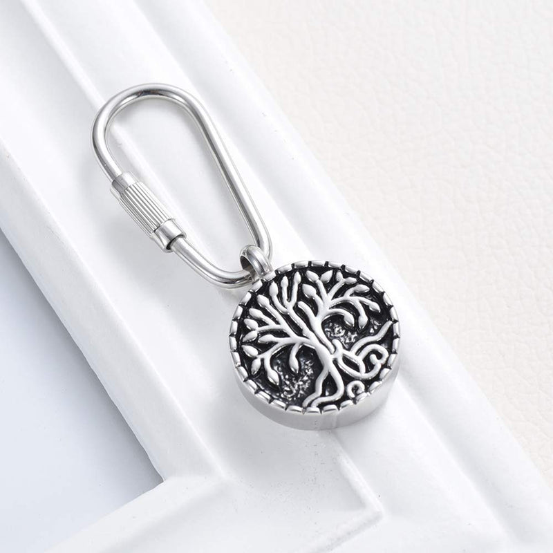 [Australia] - Imrsanl Cremation Jewelry Urns Keychain for Ashes Stainless Steel Keepsake Urn Key Chain for Ashes Cremation Jewelry Pendant Key Ring for Ashes Tree of Life 