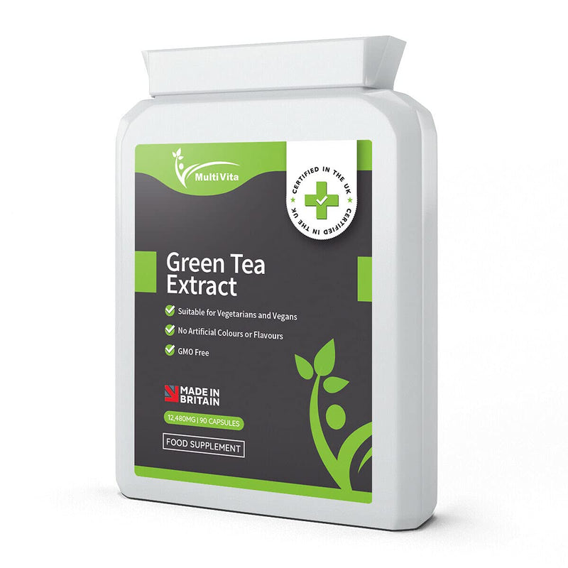 [Australia] - Multivita Green Tea - 90 x 12,480mg High Strength Green Tea Extract Capsules - Natural Green Tea Supplement and Powerful Antioxidant - Vegan and Vegetarian Friendly 