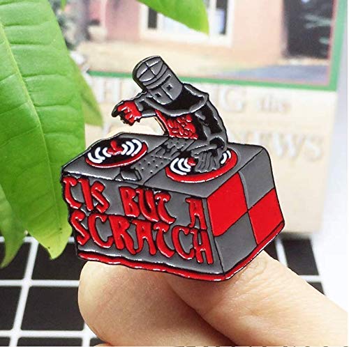 [Australia] - NA Black Knight Disc Jockey Enamel Pin Tis But A Scratch Badge Brooch 