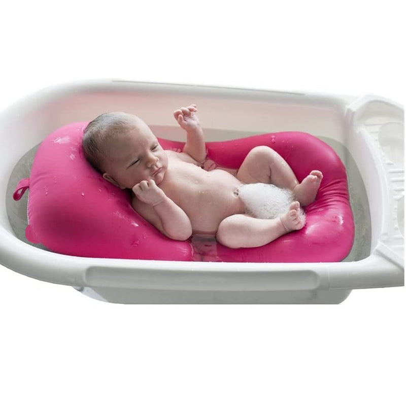 [Australia] - Infant Baby Bath Mat, 4EVERHOPE Soft Infant Bath Pillow Lounger Newborn Bathtub Cushion (Light Pink) 