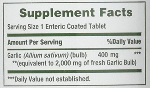 [Australia] - Nature's Bounty Garlic, 2000mg, 120 Coated Tablets (Pack of 2), 2 Bottles Each of 120 Tablets 