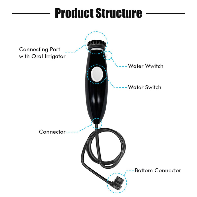 [Australia] - WuYan Replacement/ Handle Hose Compatible with Waterpik Wp-100 Wp-450 Wp-660 Wp-900, Black 